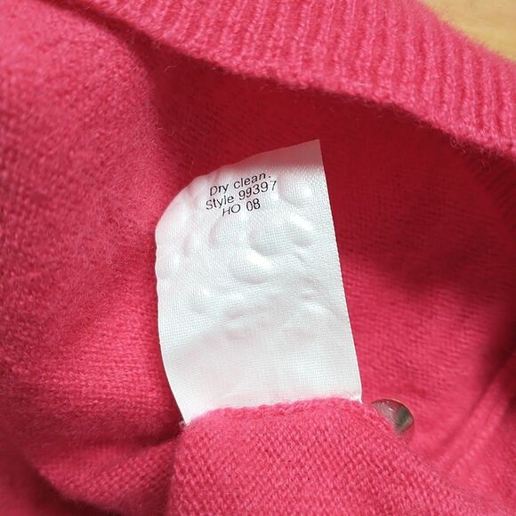 J Crew Cardigan Sweater Womens L/XS/S*Red Wool Cashmere Blend Ruffled Collar - Picture 6 of 9